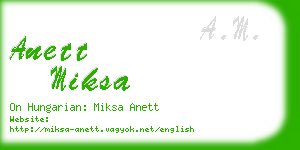 anett miksa business card